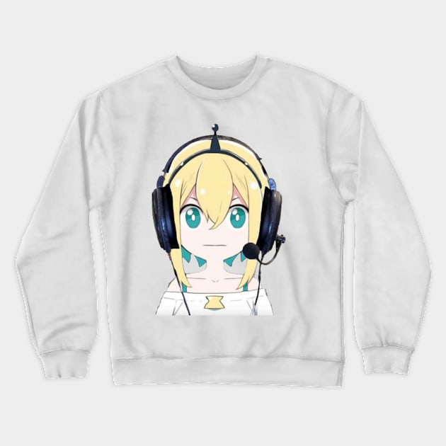 Pikamee Amano with Headphones Crewneck Sweatshirt by Hentai-heaven